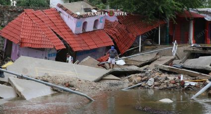 Playa revolcadero destrozada por el huracán "John" en Acapulco