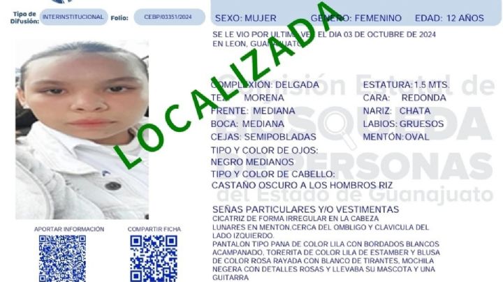 Encuentran a la niña Dara Esmeralda Romo