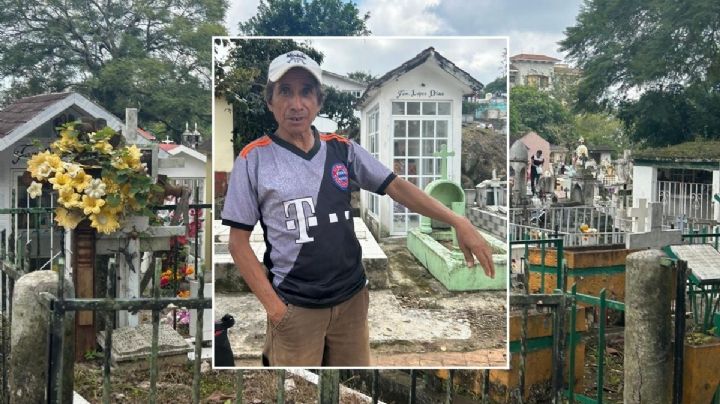 Adrián limpia tumbas en panteón Palo Verde de Xalapa para ganarse “un taquito”