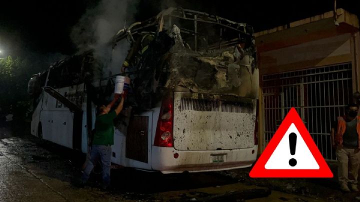 Violencia al sur de Veracruz: Queman corralón y autobús de pasajeros en 2 municipios