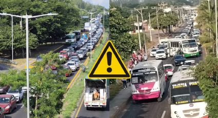 ¿Por qué hay fila de 5 km de tráfico en carretera libre Veracruz – Xalapa?