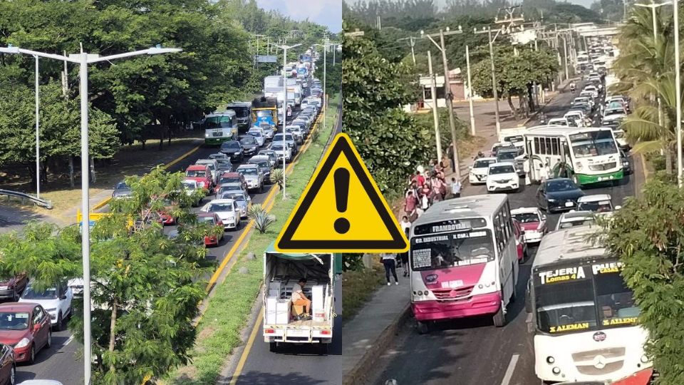 ¿Por qué hay fila de 5 km de tráfico en carretera libre Veracruz – Xalapa?