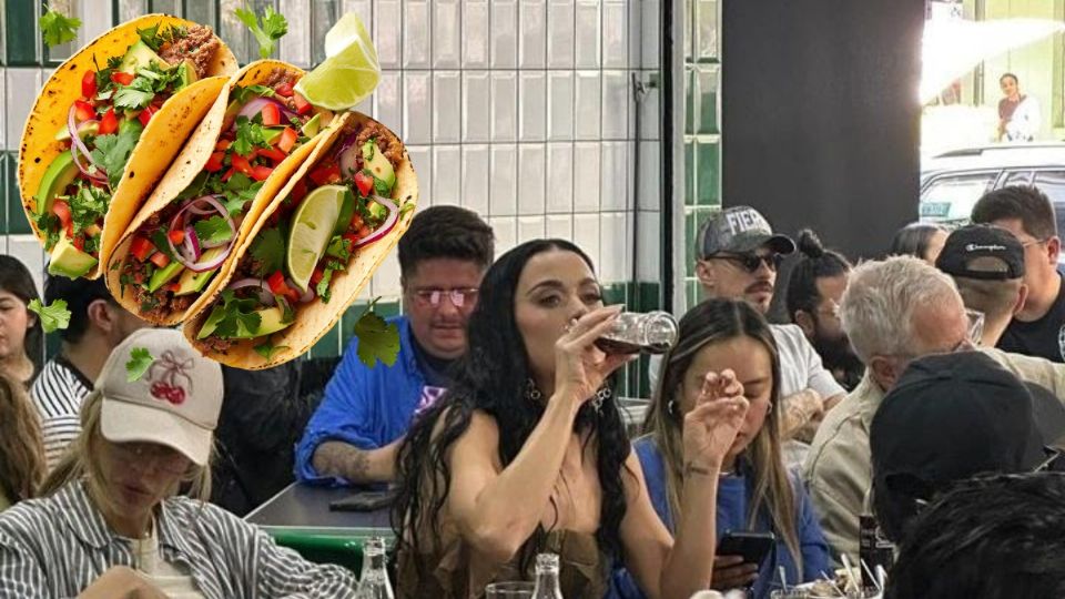 Se le pudo ver a la cantante disfrutando de la comida mexicana