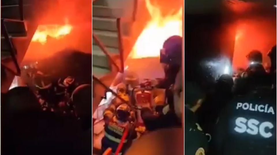 Para evitar arresto, sujetos incendian departamento en Tlatelolco