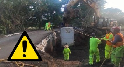 Carretera Nautla - Cardel: Tapan socavón y ponen carpeta asfáltica