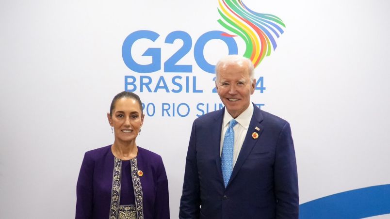 Sheinbaum y Biden en la cumbre del G20