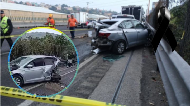 México-Pachuca: conductor en exceso de velocidad choca contra vehículos, mata a una persona