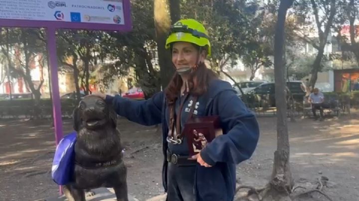 Nalah, la perrita rescatista que salvó vidas en el sismo de 2017 en CDMX