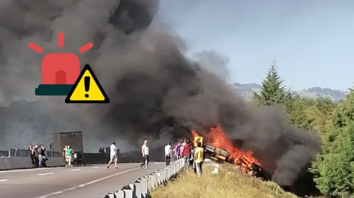 Emergencia en El Fresno: Pipa se incendia en autopista Perote - Xalapa