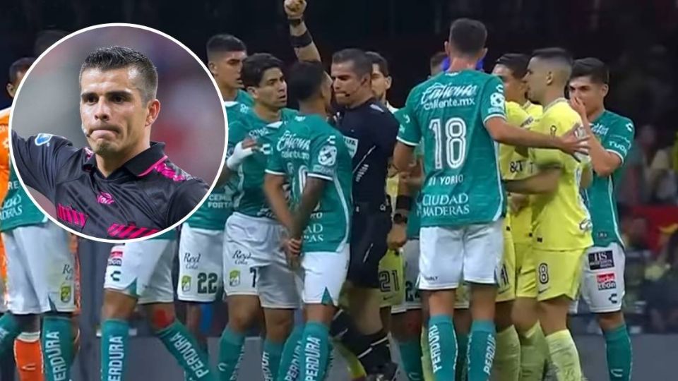 El árbitro Fernando Hernández Gómez le dio un rodillazo a Lucas Romero en el juego León vs América, de la jornada 13 del Clausura 2023.