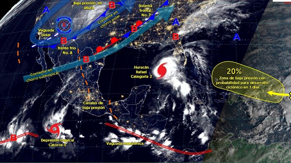 Huracán Rafael: ¿Cuales son los estados afectados a su paso por el Golfo de México?