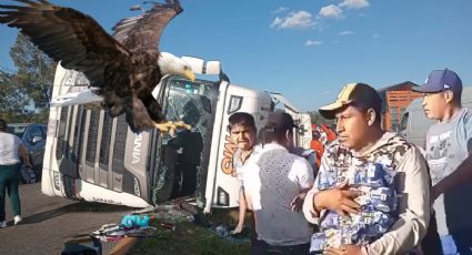 Pobladores hacen rapiña mientras conductor queda prensado en la México-Tulancingo I Fotos