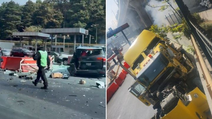 Choque masivo en la Caseta La Venta de la autopista México-Toluca; sólo hubo 3 lesionados