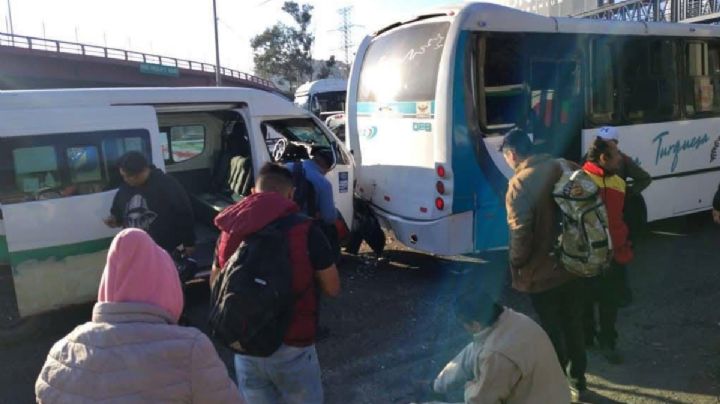 México-Pachuca: accidente entre 2 unidades del transporte público deja varios lesionados