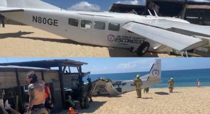 Avionazo en playa de Puerto Escondido deja un muerto, llevaba a 17 extranjeros  | VIDEO