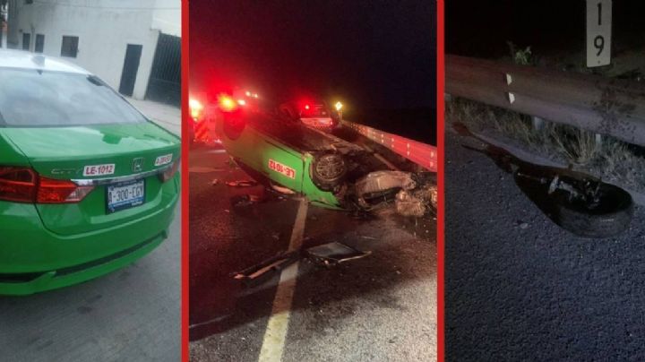 Antes y después: así queda taxi nuevecito al chocar con vaca