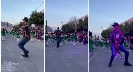 Reaparece profesor de baile que conquista corazones en desfiles y saca pasos prohibidos, ahora fue en Mixquiahuala | VIDEO