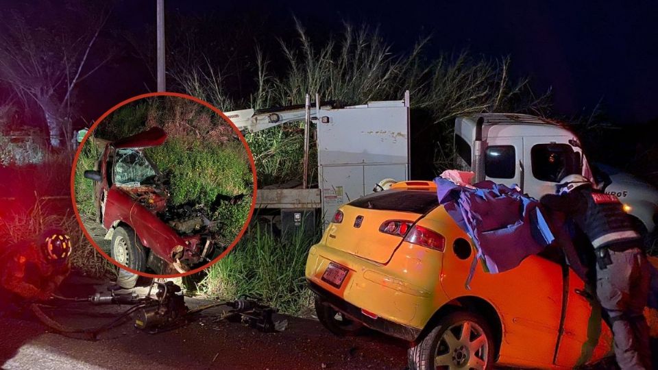 Un auto Tsuru se partió a lo largo al momento del accidente