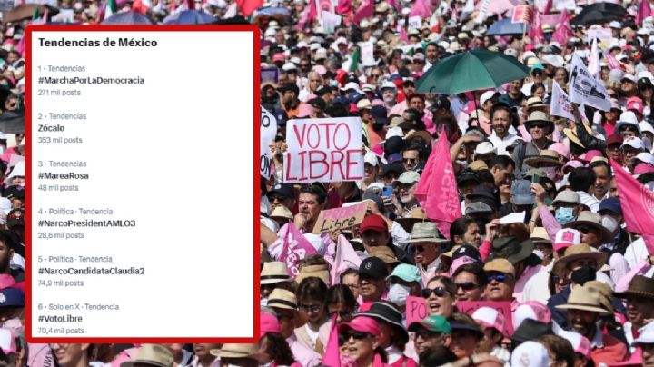 #MareaRosa, #VotoLibre… las tendencias en redes por #MarchaPorLaDemocracia