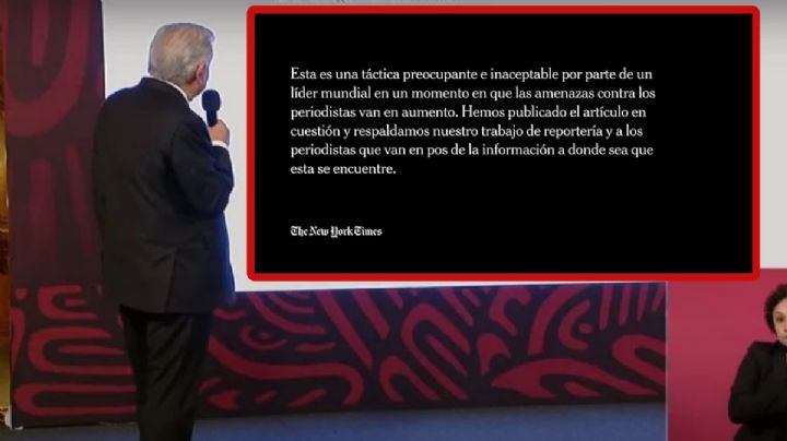 "Táctica inaceptable"; The New York Times responde a ataque de AMLO en la mañanera