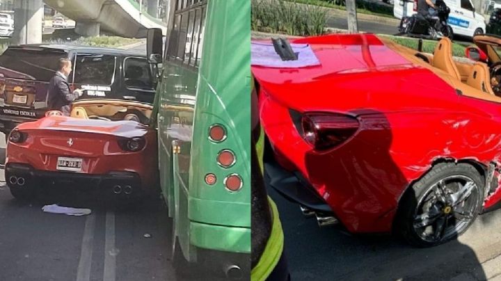 "Mi primera chamba": Ferrari choca contra camión en Periférico Sur