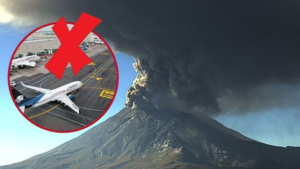 AICM: Aerolíneas cancelan vuelos por actividad del volcán Popocatépetl