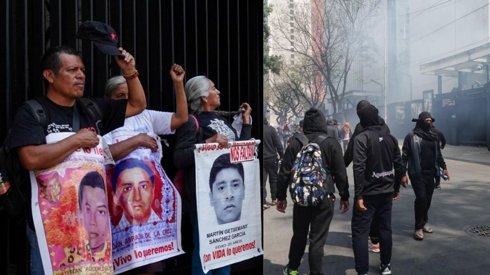 Lanzan petardos durante protesta en el Senado.