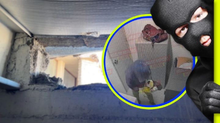 Ladrón hace boquete en azotea de Coppel, pero falla su esmeril en la bóveda | FOTOS