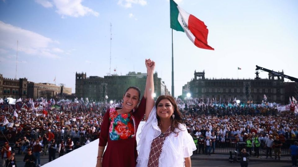 Clara Brugada arranca campaña en el Zócalo de la CDMX entre acarreo y vialidades colapsadas