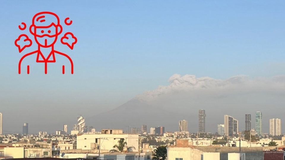 Ceniza del Popocatépetl obliga a emitir mala calidad del aire en Puebla