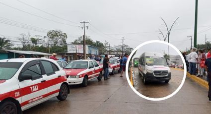 Estalla conflicto en el sur de Veracruz por ingreso de "combis" urban: taxistas se oponen
