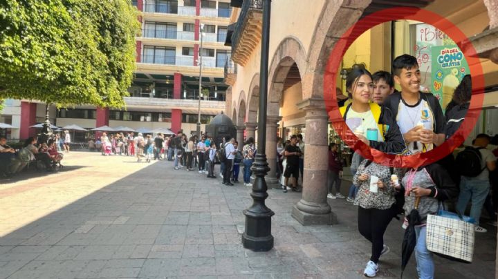 Larga fila por un helado gratis de Dairy Queen ¿Quién no?