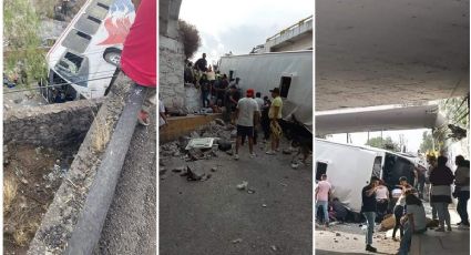 Autobús Tizayuca choca contra puente de la autopista México-Pirámides; hay muertos y heridos | FOTOS