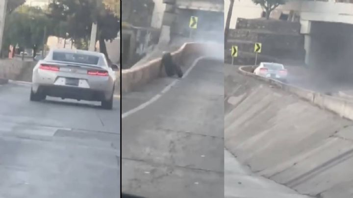 Choca su Camaro en Malecón del Río varias veces; raya su auto y sale llanta volando