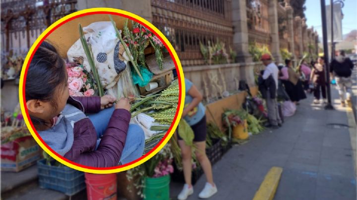Artesanas trabajan 15 minutos en cada ramo santo para venderlo en 20 pesos en Tulancingo