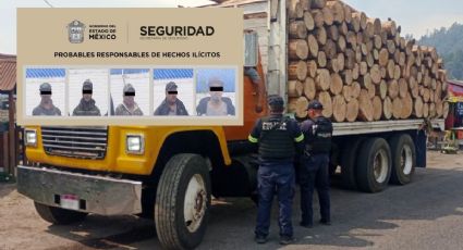 Aseguran cargamento de madera ilegal en Ocuilan; hay 5 detenidos