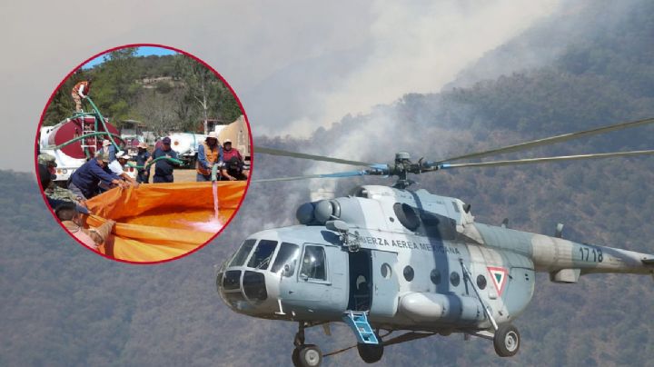 Con aeronave y pipas de Caasim combaten incendio en Nicolás Flores