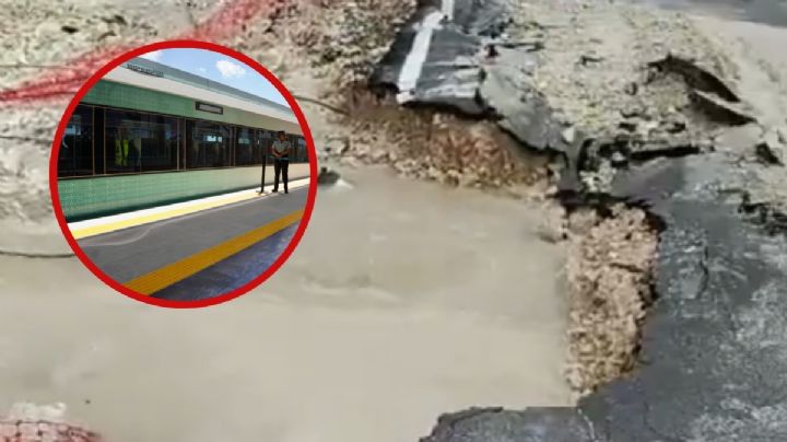 Tren Maya: ¡Lo que faltaba! trabajadores rompen tubería de agua y se desperdician litros | VIDEO