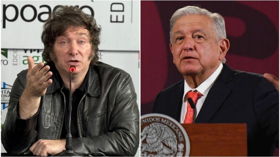 Javier Milei, presidente de Argentina, y Andrés Manuel López Obrador, presidente de México.