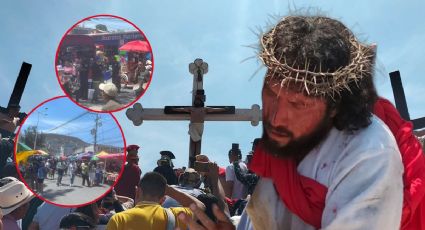 Entre vendimia, crucifican al Cristo de Cubitos en Pachuca