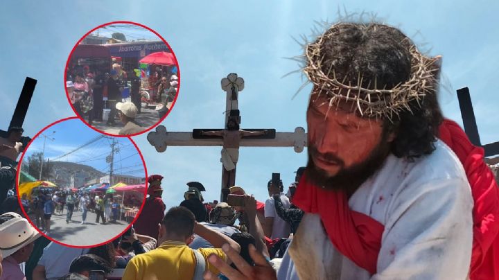 Entre vendimia, crucifican al Cristo de Cubitos en Pachuca