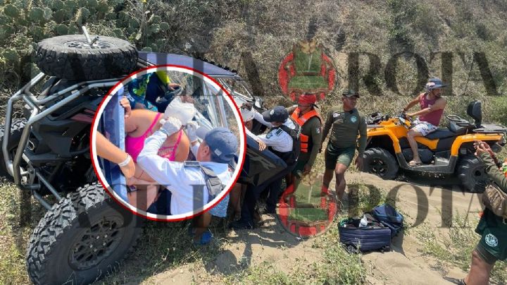 Mujer resulta lesionada tras choca tras cuatrimoto en dunas de Chachalacas