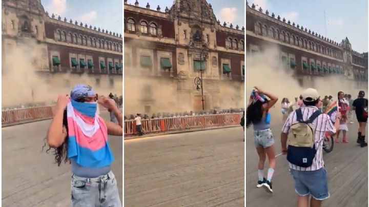 Arrojan gas a participantes de la marcha por la Visibilidad Trans en CDMX | VIDEO