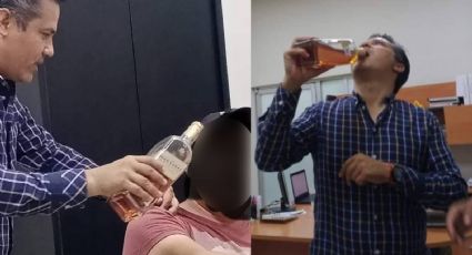 Exhiben a funcionario de León repartiendo shots y tomando whisky en la oficina