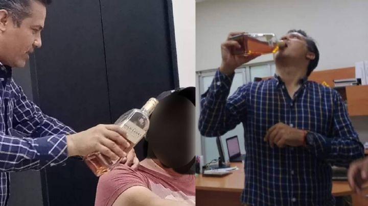 Exhiben a funcionario de León repartiendo shots y tomando whisky en la oficina