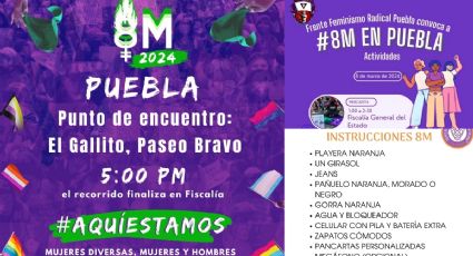 8M en Puebla: Se esperan 8 marchas, estas serán los puntos de reunión