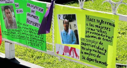 Colocan tendedero de agresores sexuales en Chapingo y piden alerta de género en Texcoco