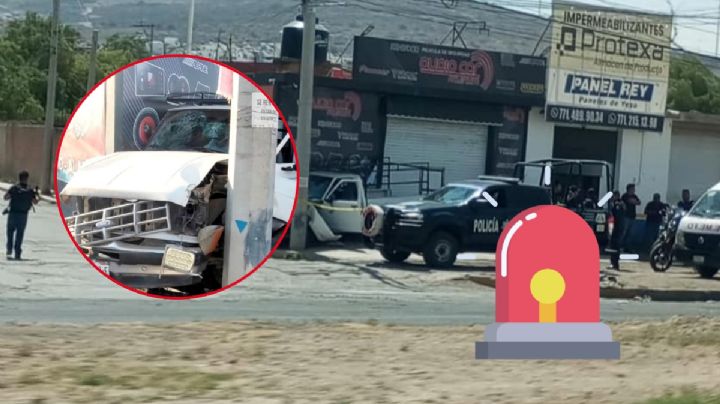 Muere mujer al chocar camioneta contra poste y muro en la Pachuca-Tulancingo