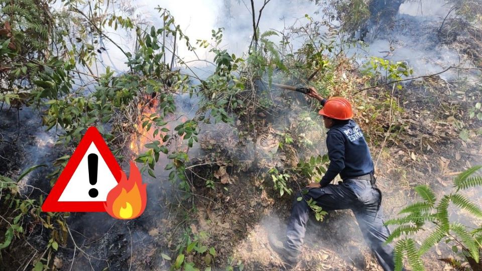 Activan Plan Tajín en Río Blanco por incendio forestal en el cerro Tenango