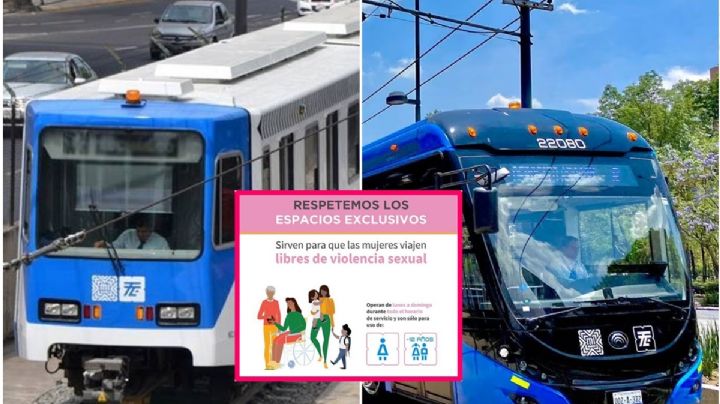Trolebús y Tren Ligero habilitan espacios exclusivos para mujeres